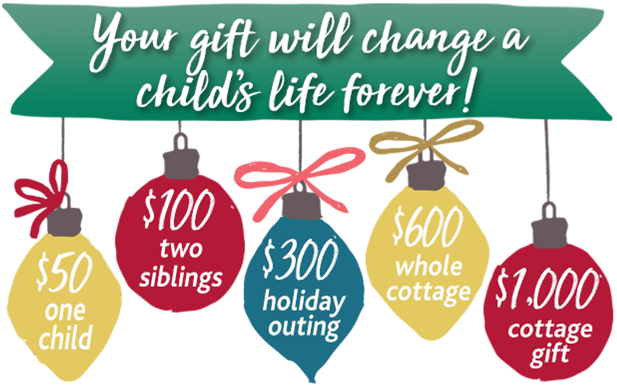 Your gift will change a child's life forever! Choose from one of five giving levels.