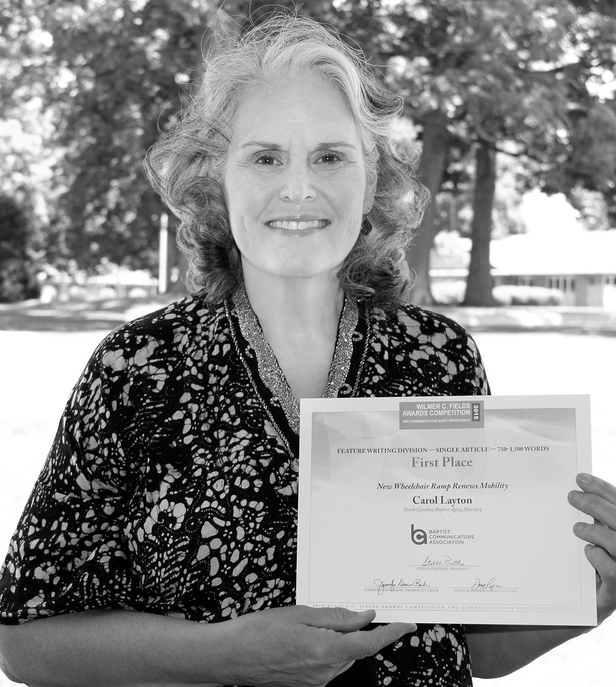 NCBAM’s Carol Layton received two awards from the Baptist Communicators Association’s annual awards competition.