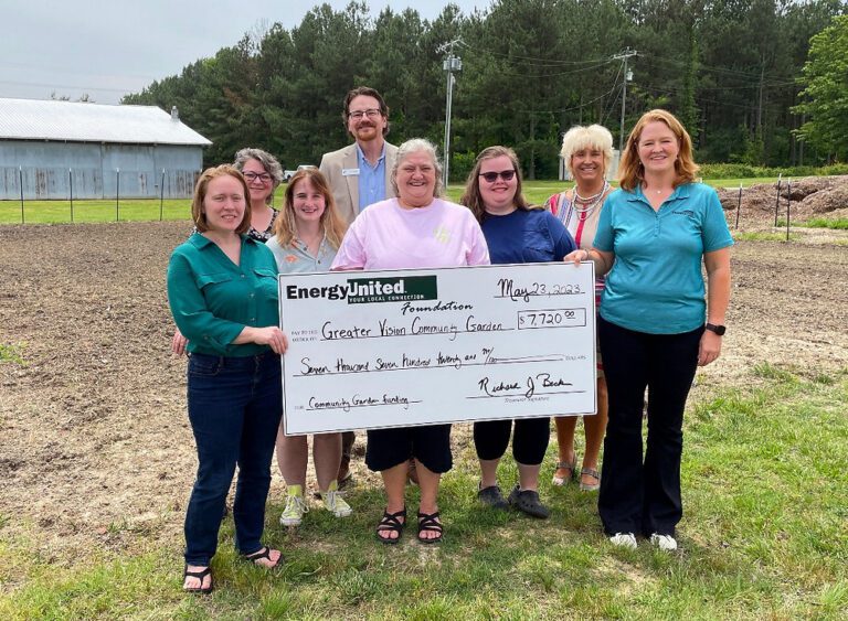 EnergyUnited donates $7,720 to Greater Vision Community Garden