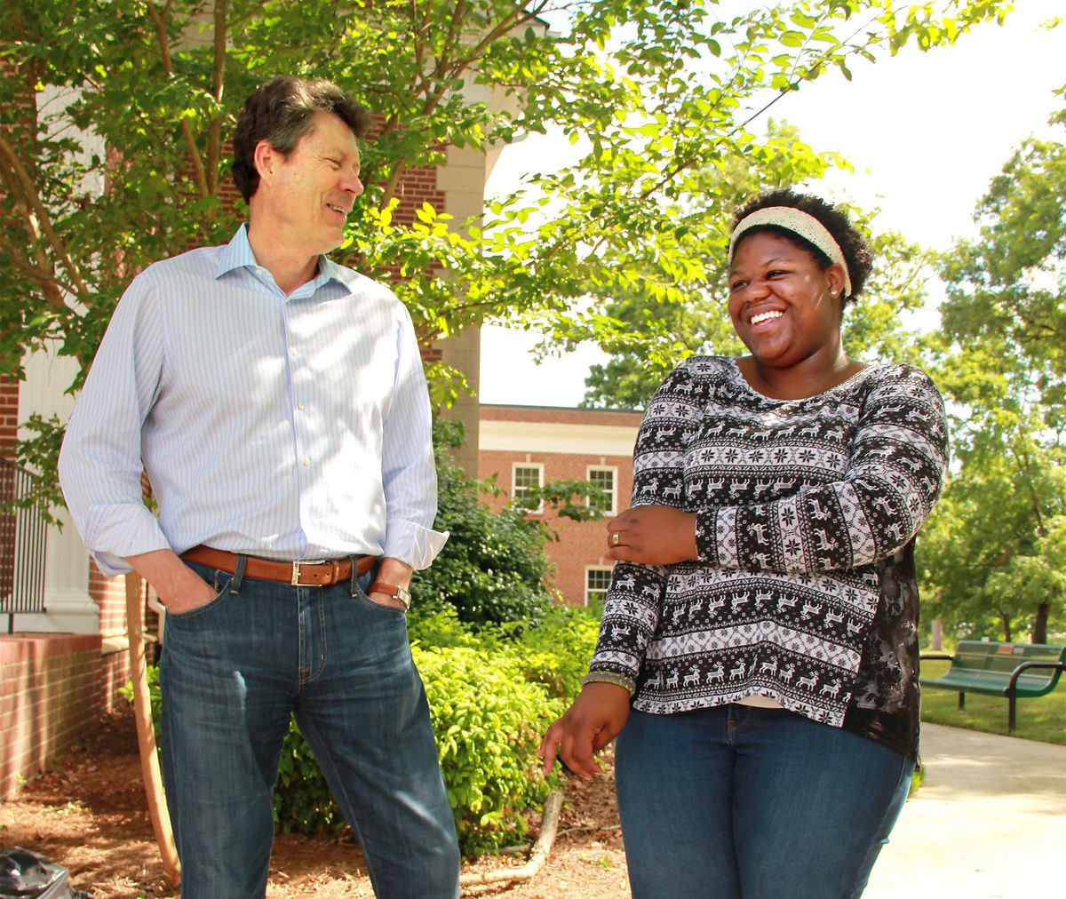 William Mangum is pictured with Moeisha, a Mills Home Resident, in Thomasville, NC