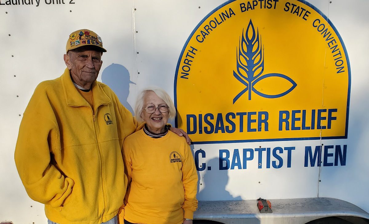 Roger and Shirley Carlson serving in Disaster Relief after Hurricane Helene.