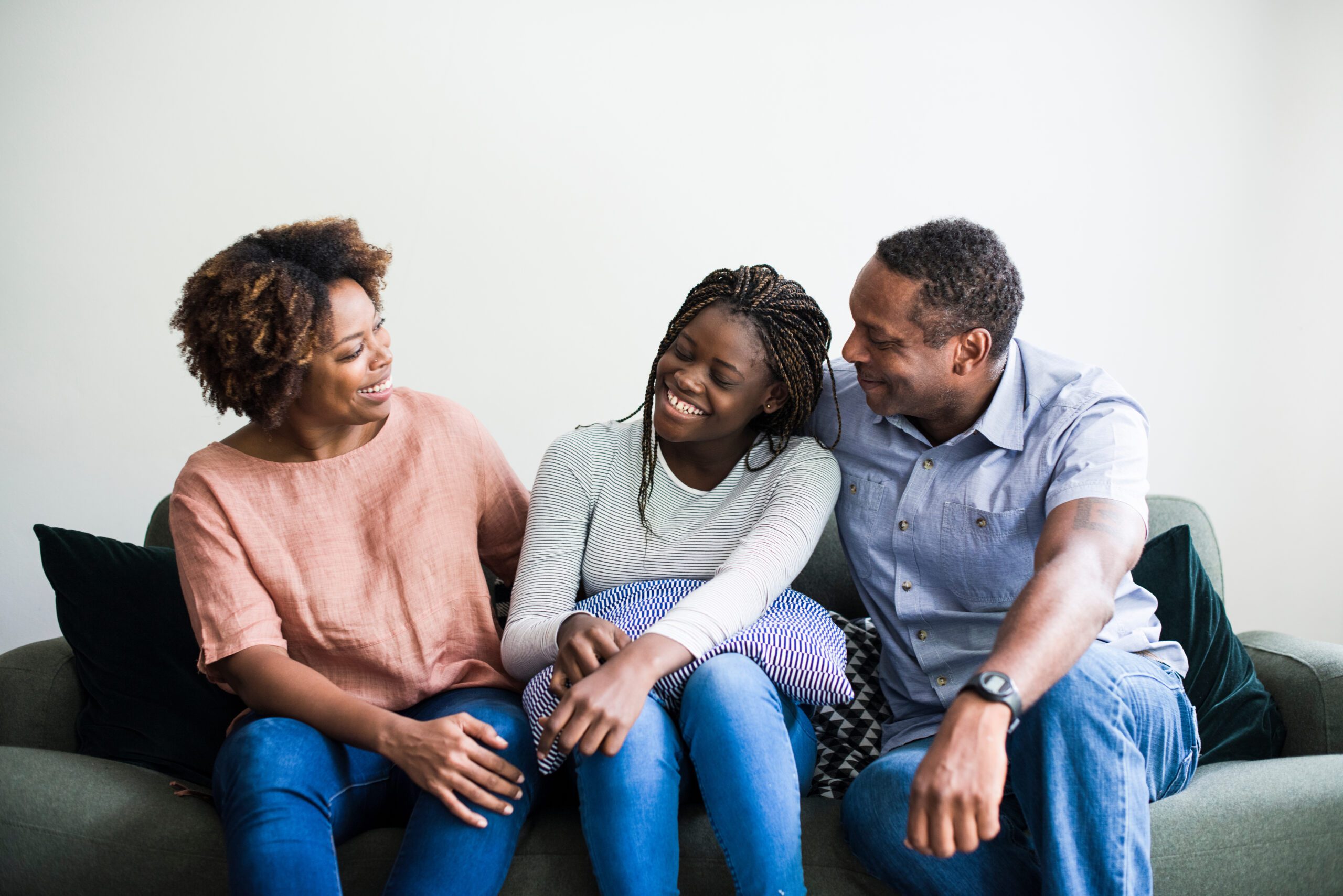 Happy family bonding together at home